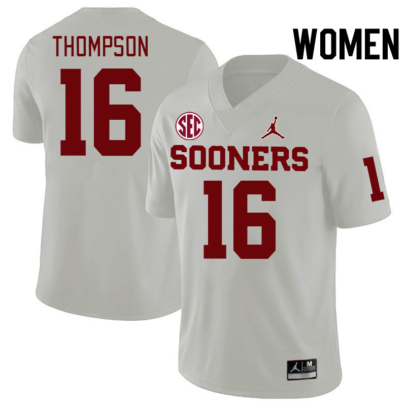 Women #16 Casey Thompson Oklahoma Sooners 2024 SEC Conference College Football Jerseys-White